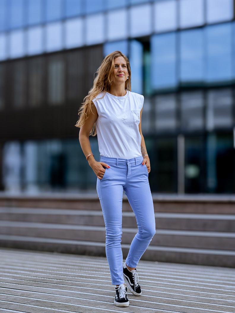 Pantalon French : chino slim stretch (Made in Europe) IRIS - LOOKUP PANTALON