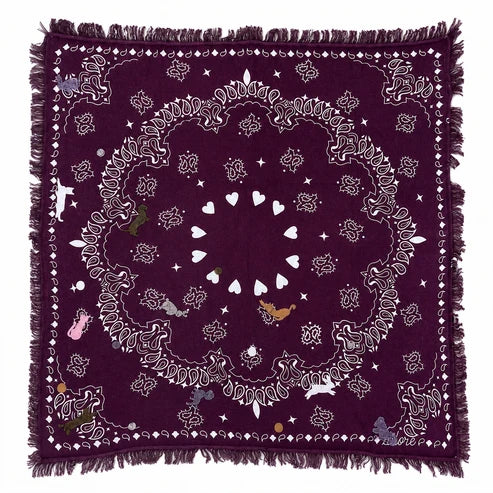 Foulard Lucky – Animaux burgundy – Loëla