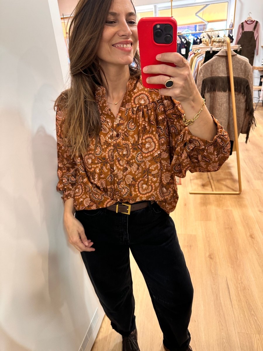 Blouse Louise CAMEL FEUILLE - RUE DES ABBESSES Top