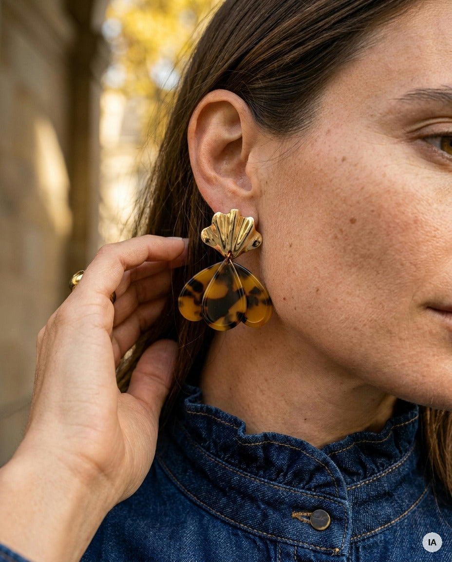 BOUCLES D'OREILLES IRIS CHOCOLAT - BOHM Bague — Image générée par IA