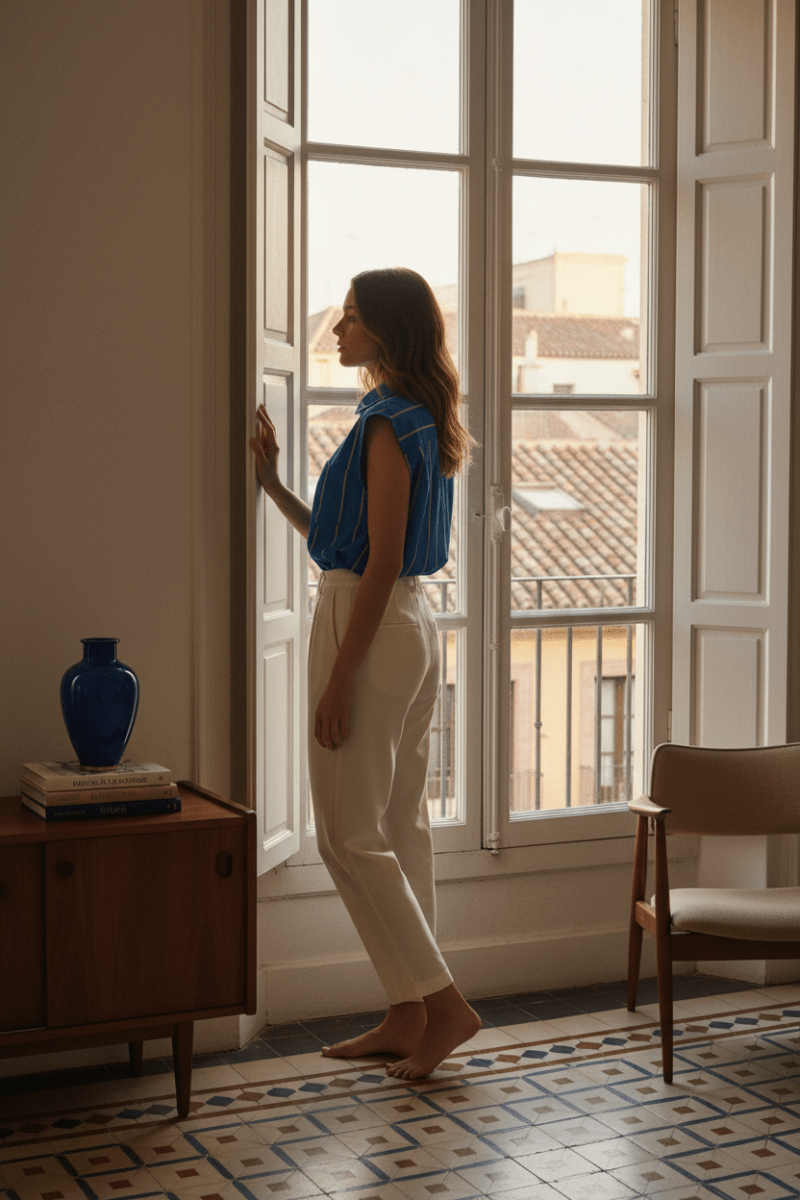 Chemise CLIPPER BLEU RAYURES FLUO - LAUREPLUSMAX Chemise