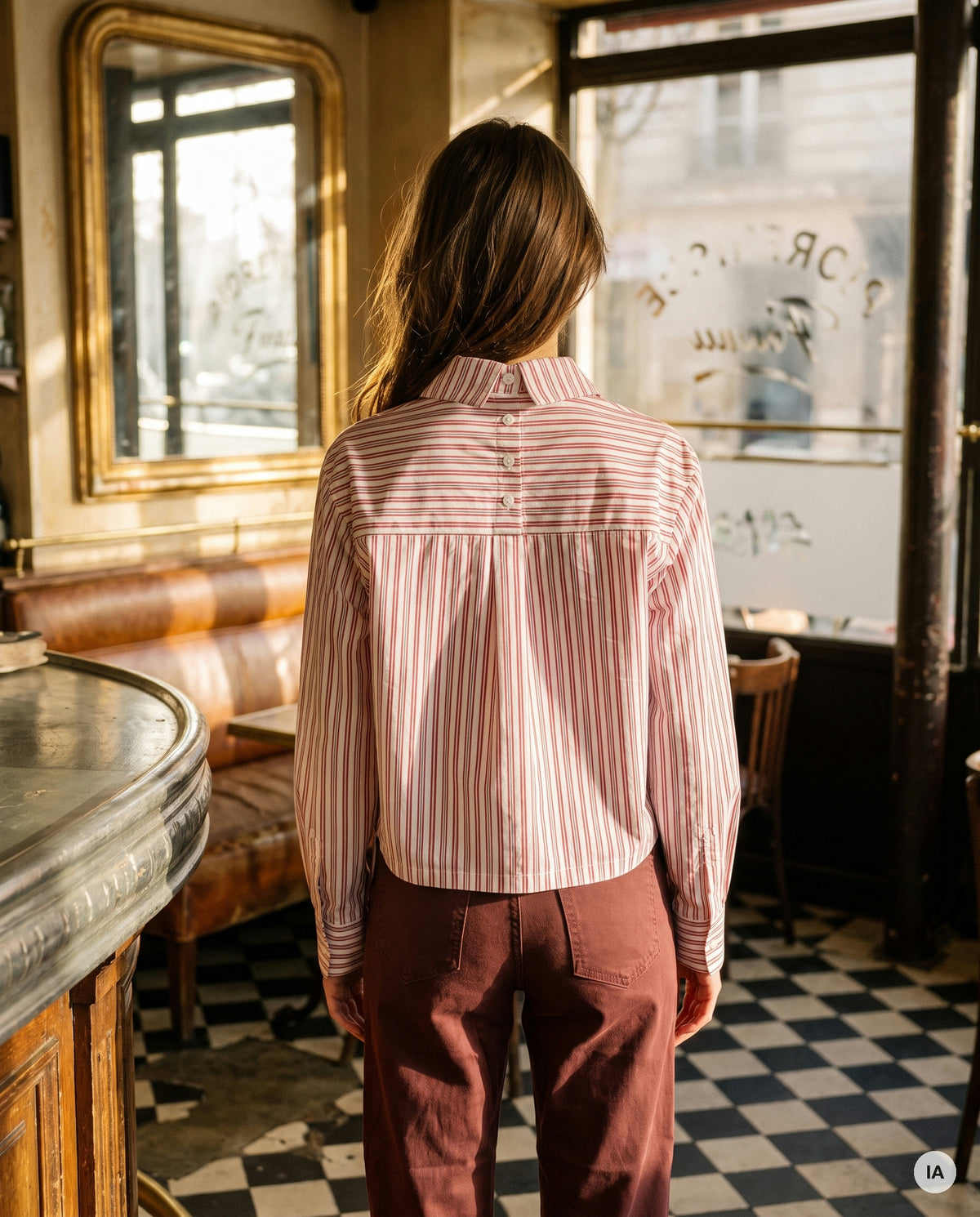CHEMISE ICONIC RAYURES ROUGES - MINUIT DOUZE Chemise — Image générée par IA