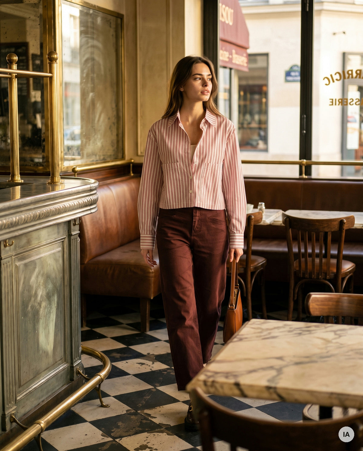 CHEMISE ICONIC RAYURES ROUGES - MINUIT DOUZE Chemise — Image générée par IA