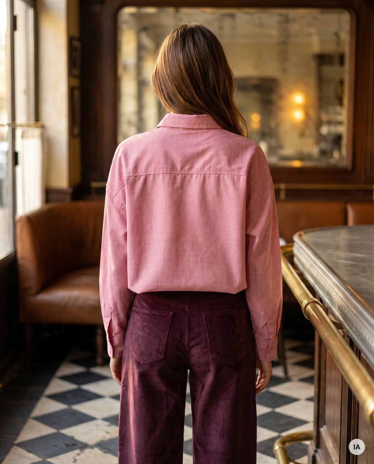 CHEMISE JUNIE CERISE - MINUIT DOUZE Top — Image générée par IA