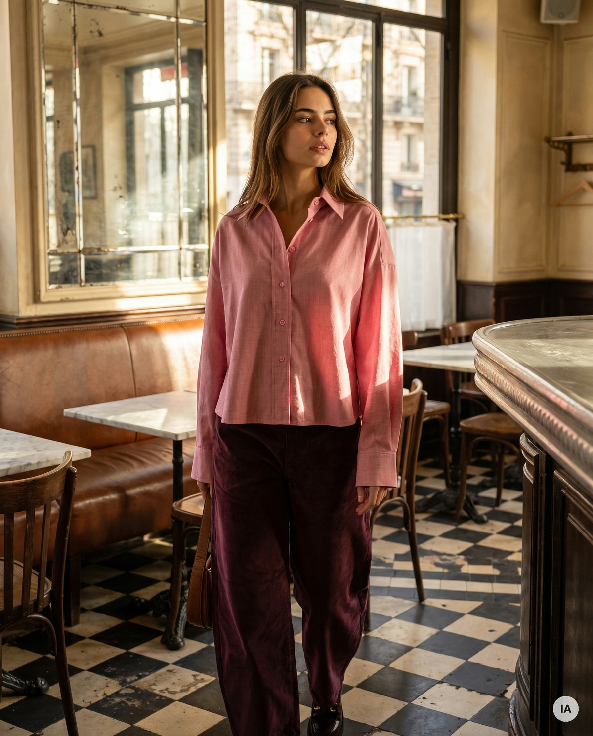 CHEMISE JUNIE CERISE - MINUIT DOUZE Top — Image générée par IA