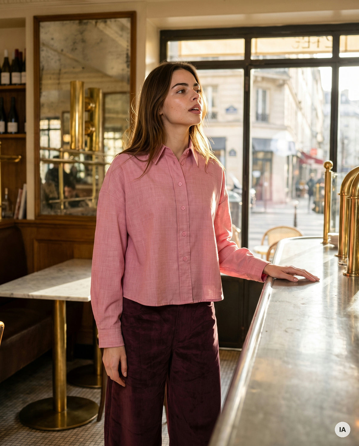 CHEMISE JUNIE CERISE - MINUIT DOUZE Top — Image générée par IA