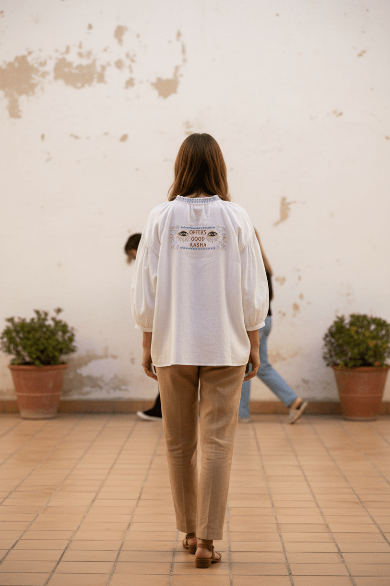 CHEMISIER DANIELE Blanc - ORFEO TOP