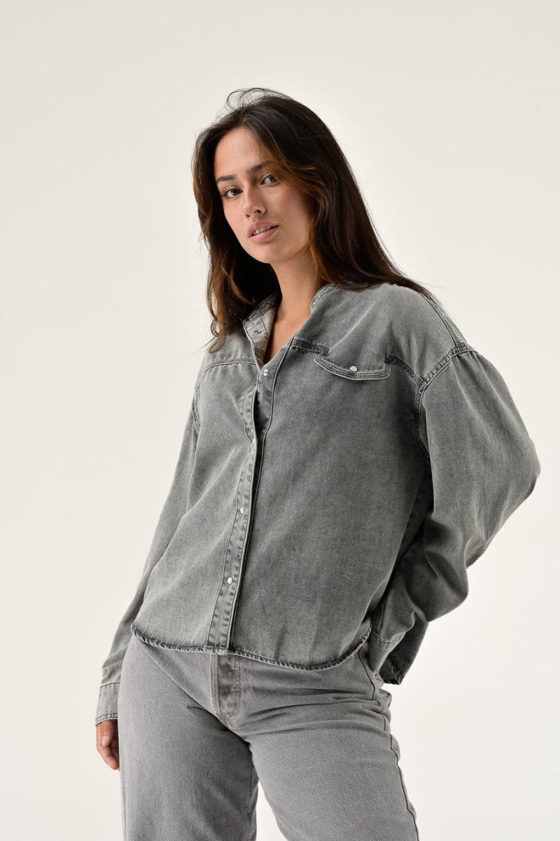CHEMISIER EUNICE Gris - ORFEO TOP