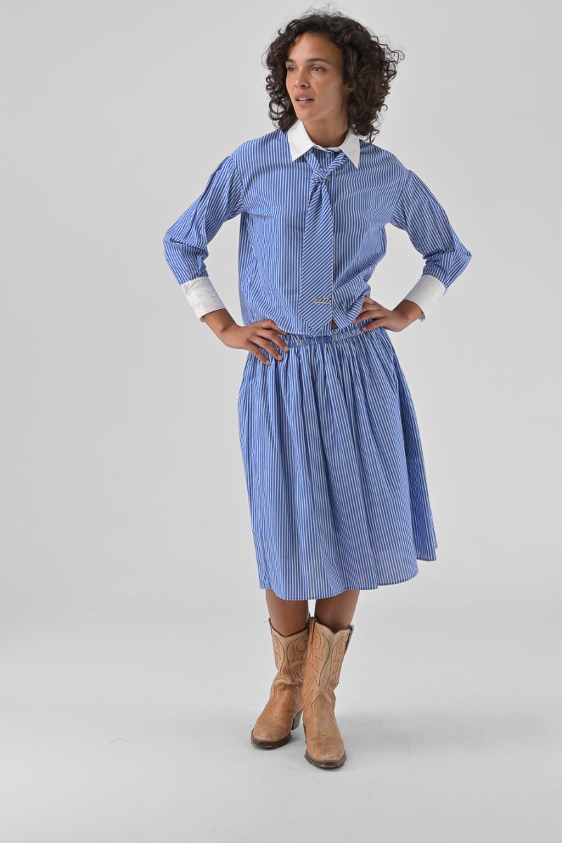 CHEMISIER HANNAEL RAYURES BLEUES - ORFEO TOP