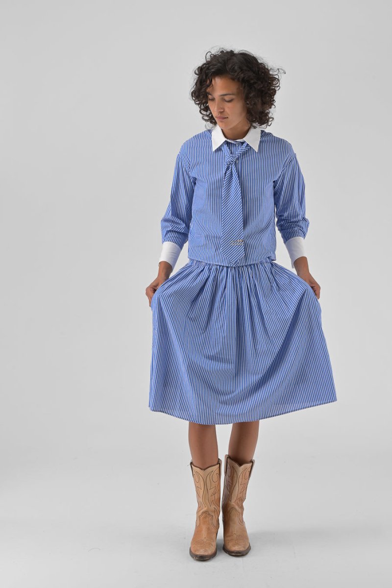 CHEMISIER HANNAEL RAYURES BLEUES - ORFEO TOP