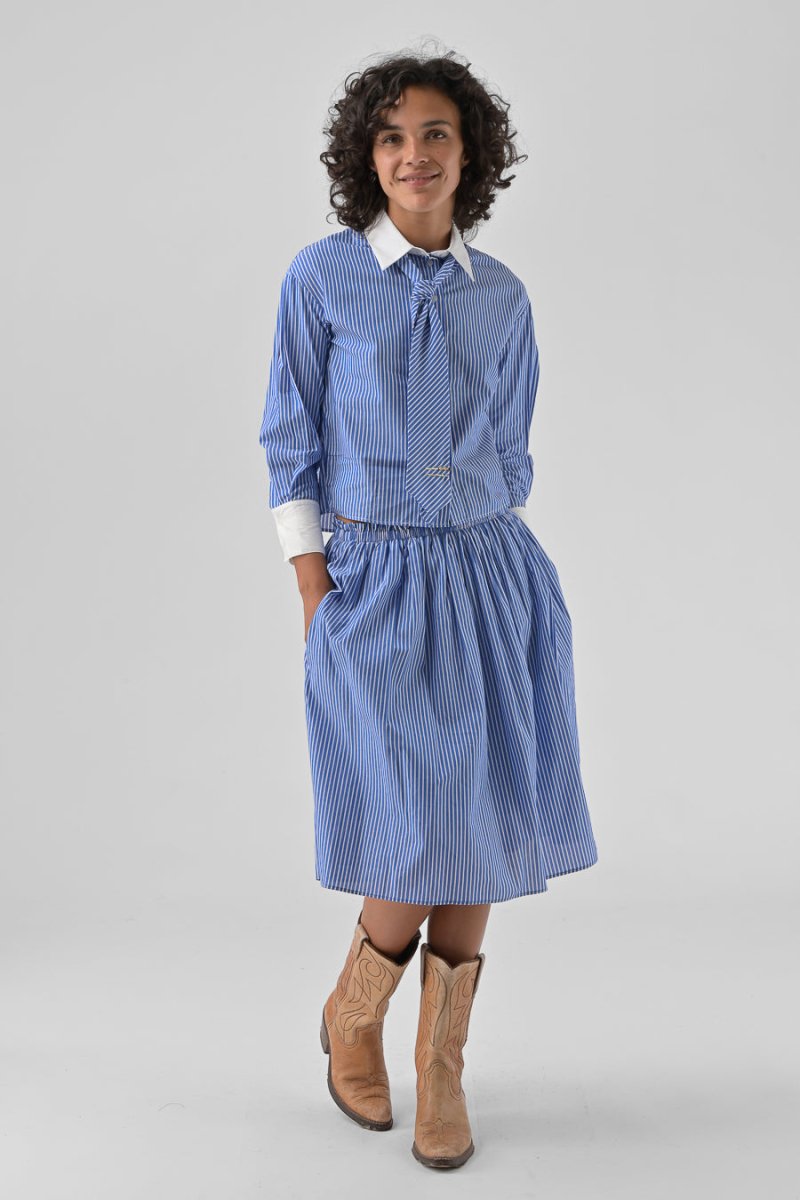 CHEMISIER HANNAEL RAYURES BLEUES - ORFEO TOP