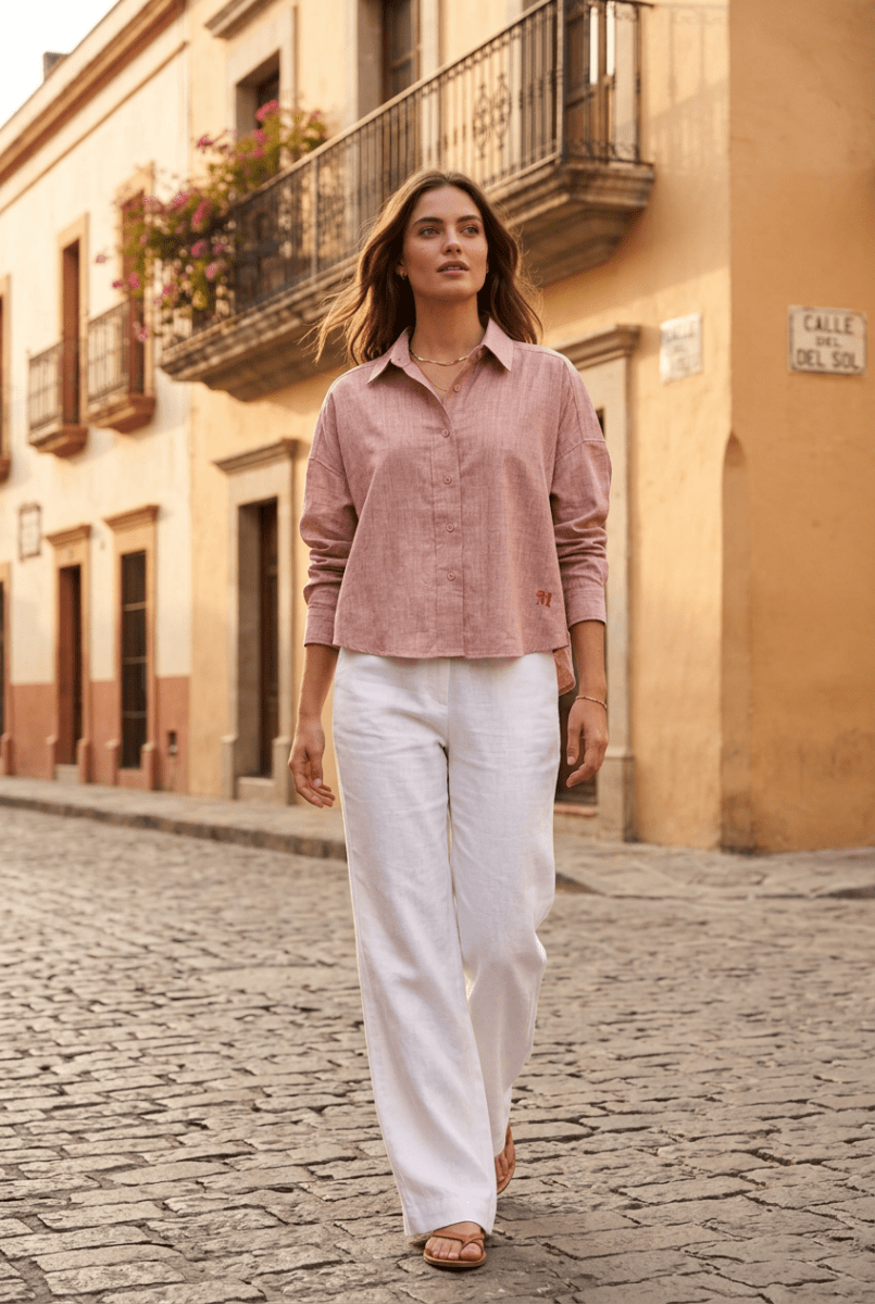 CHEMISIER JUNIE BLUSH - RUE MAZARINE TOP