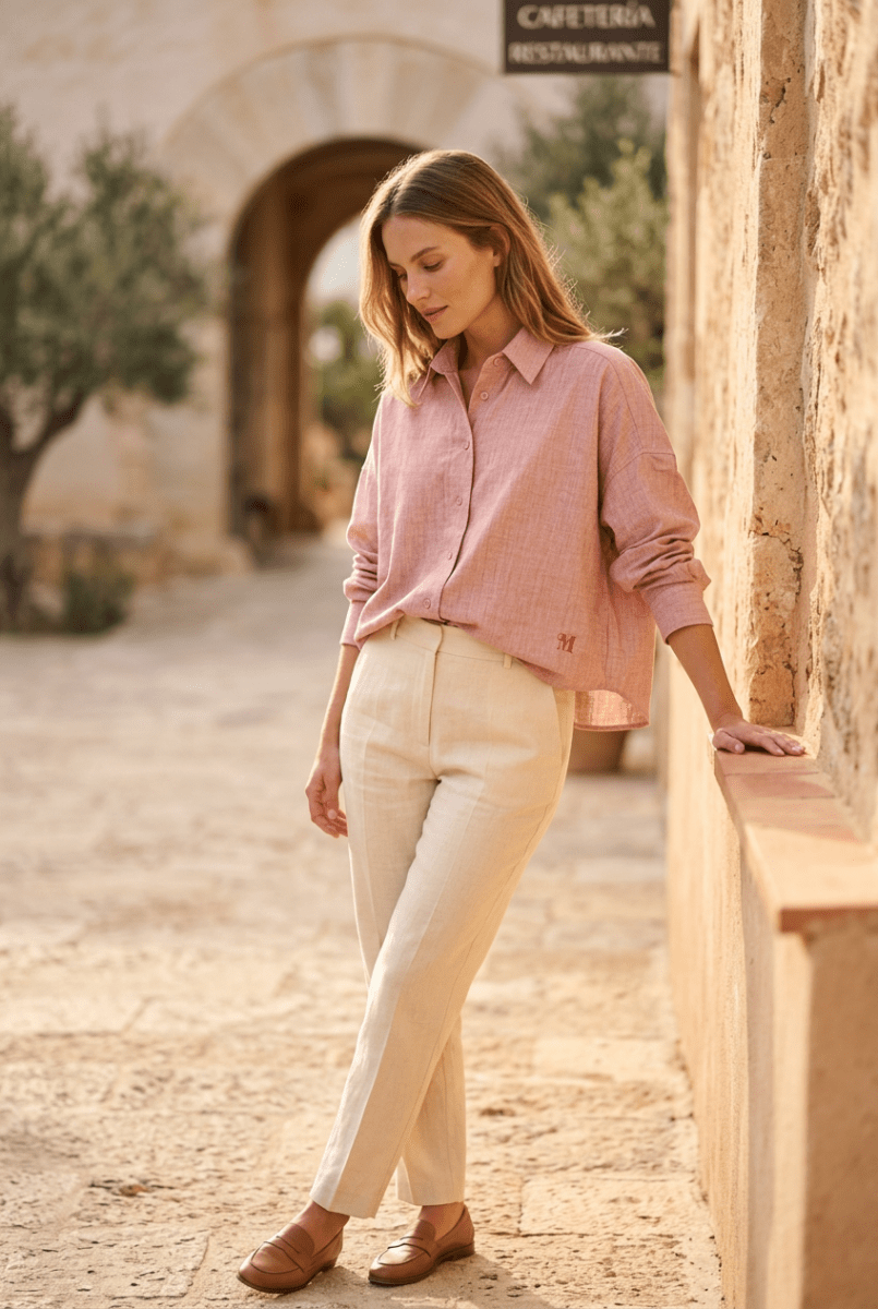 CHEMISIER JUNIE BLUSH - RUE MAZARINE TOP