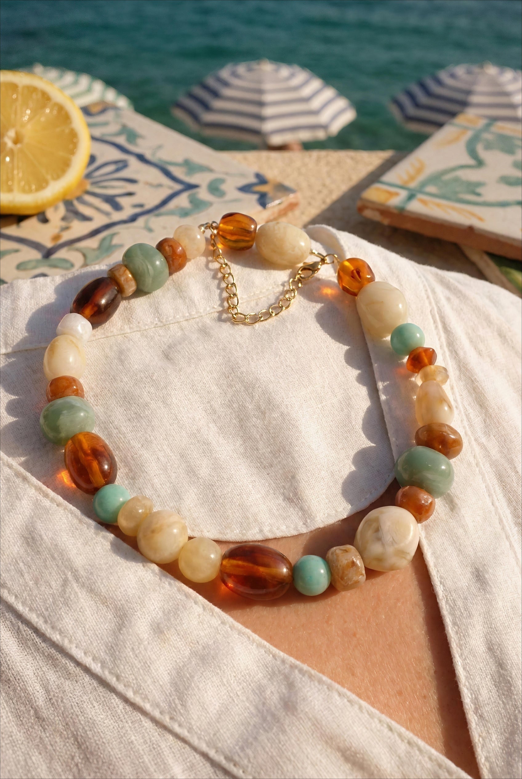 COLLIER NÉRÉLINE - SUR CORDON, PERLES DE RÉSINE - BOHM Collier