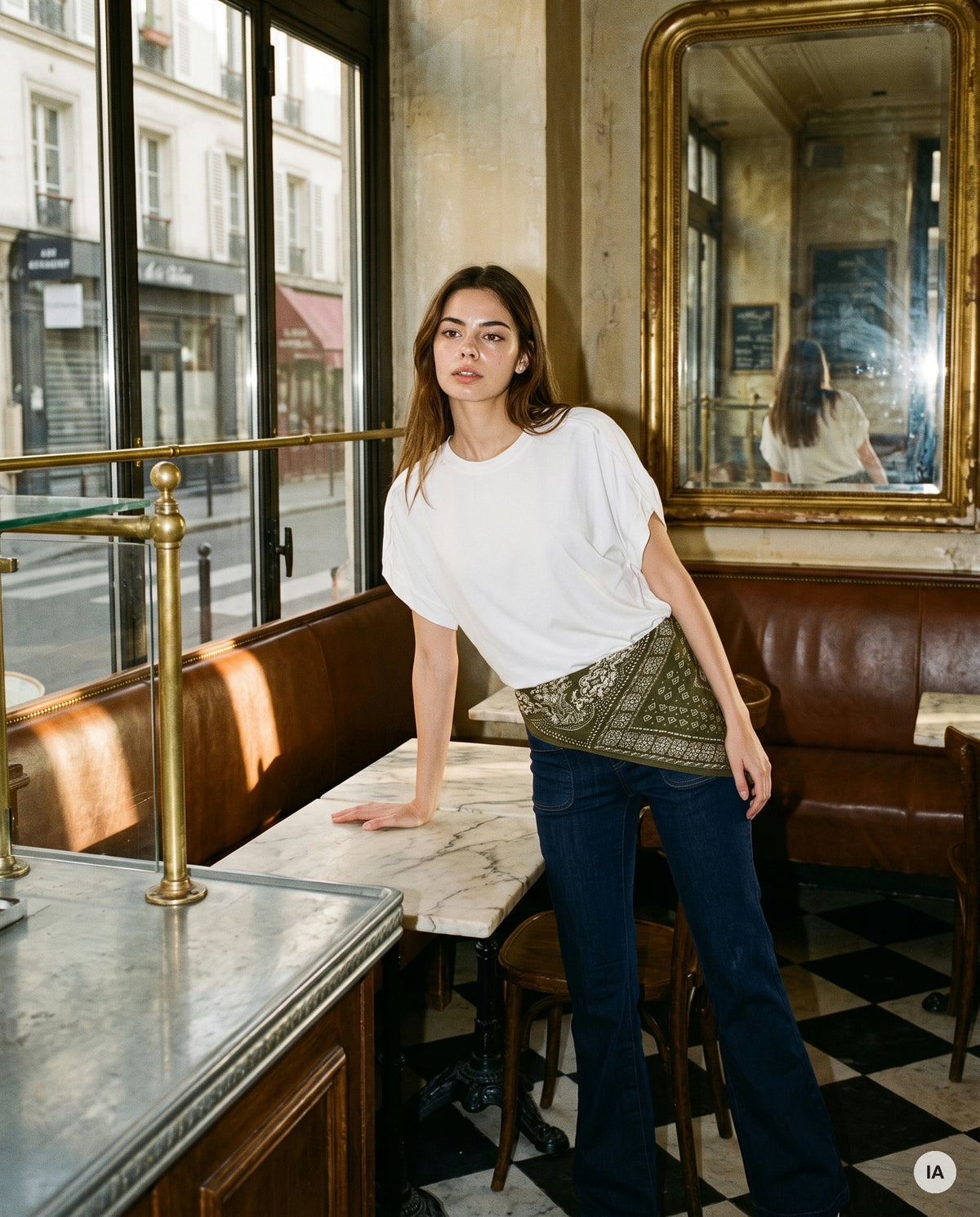 FOULARD CLARICE KAKI - YCOO Ceinture — Image générée par IA