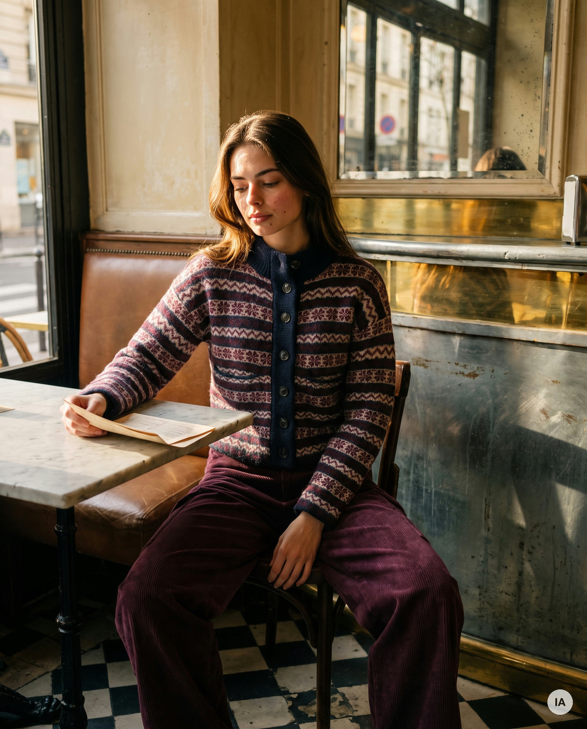 GILET BRIGITTA NAVY - ORFEO Pull — Image générée par IA
