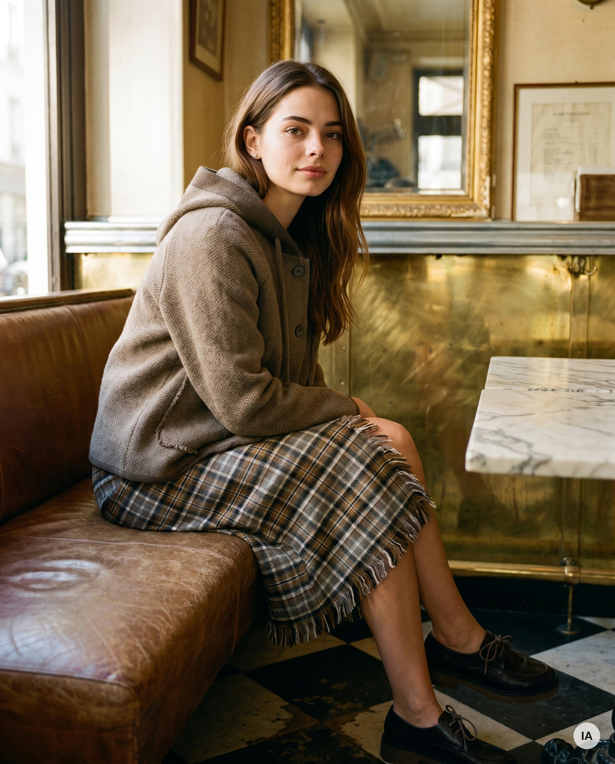 GILET BRISEIS CHOCOLAT - ORFEO PULL — Image générée par IA