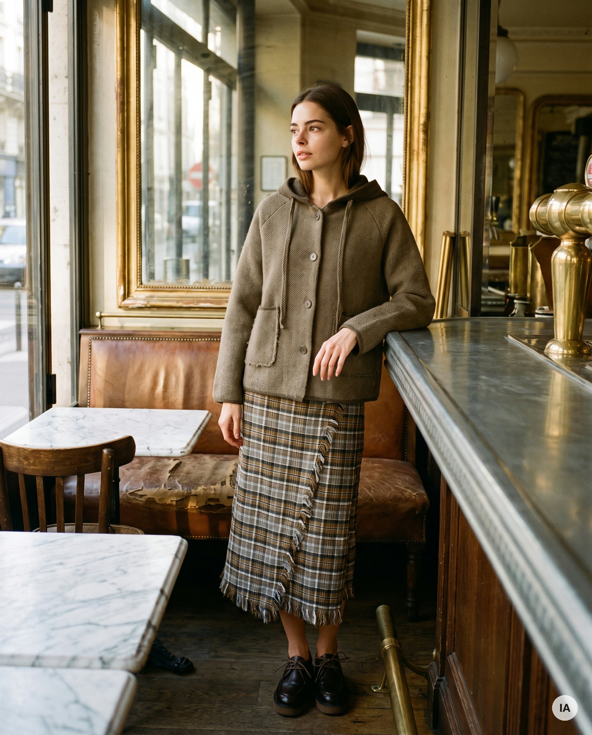 GILET BRISEIS CHOCOLAT - ORFEO PULL — Image générée par IA