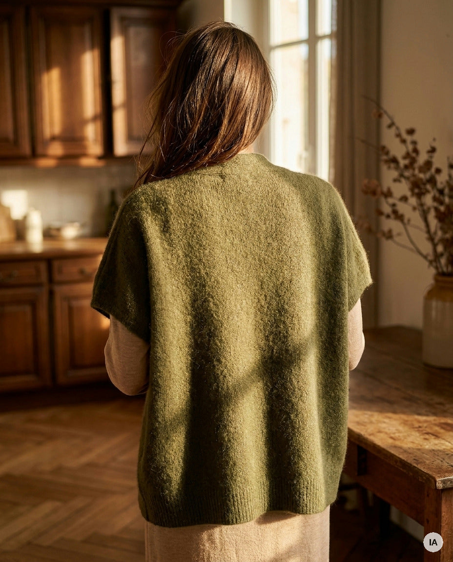 GILET CLARISSE KAKI H26 - ORFEO Pull — Image générée par IA