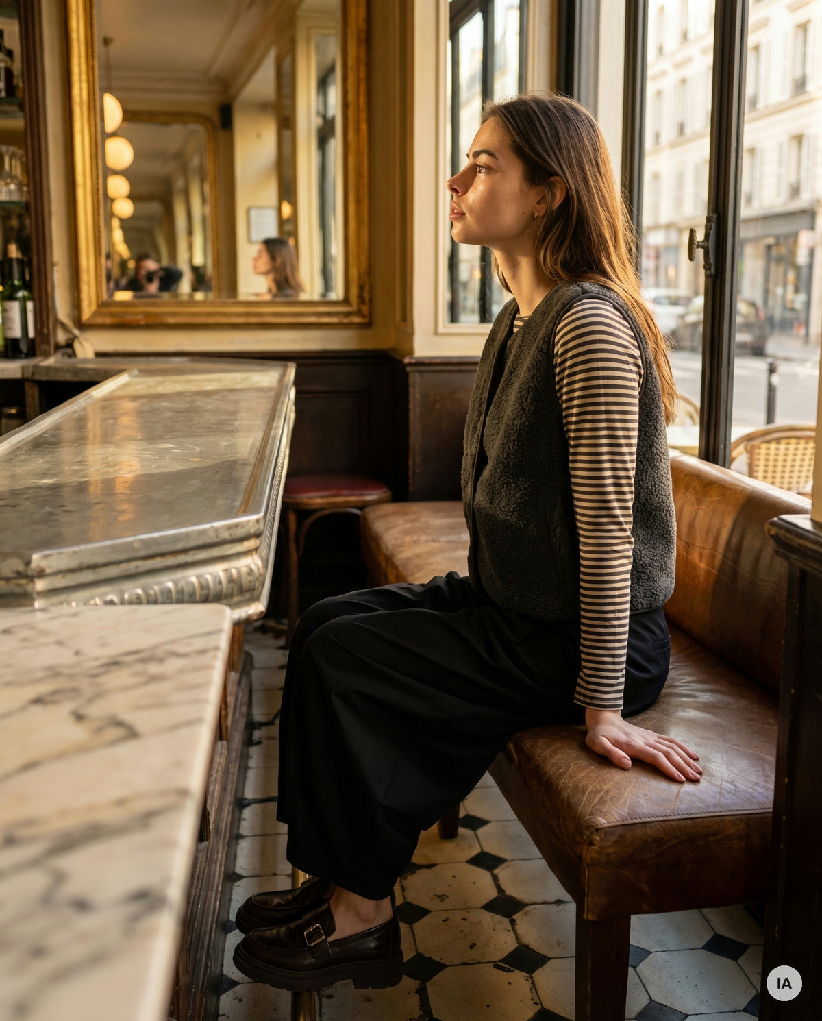 GILET SANS MANCHES PAULINE GRIS - CHARLIOR Gilet — Image générée par IA