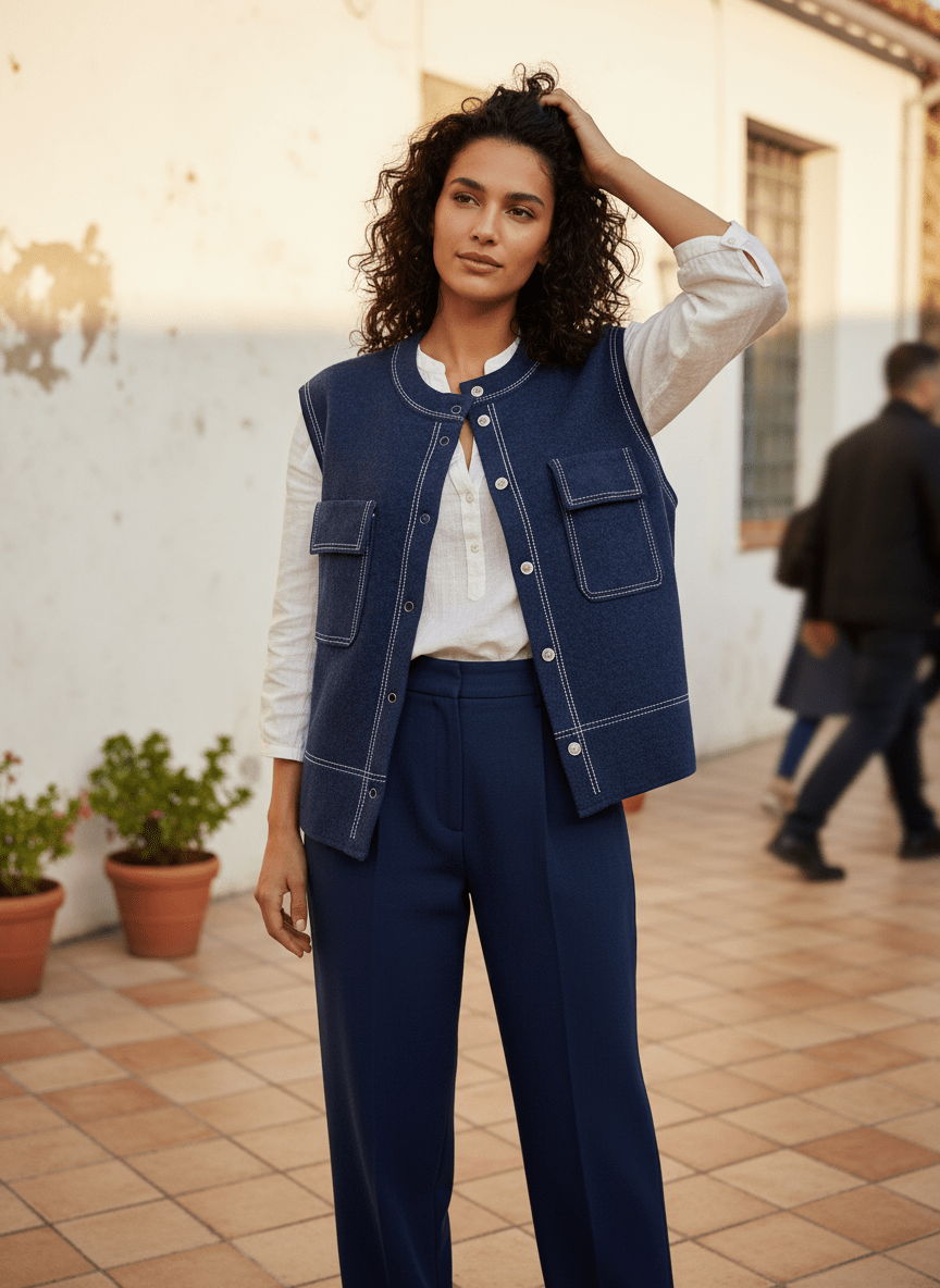 GILET TOMETTE NAVY - ADORE GILET