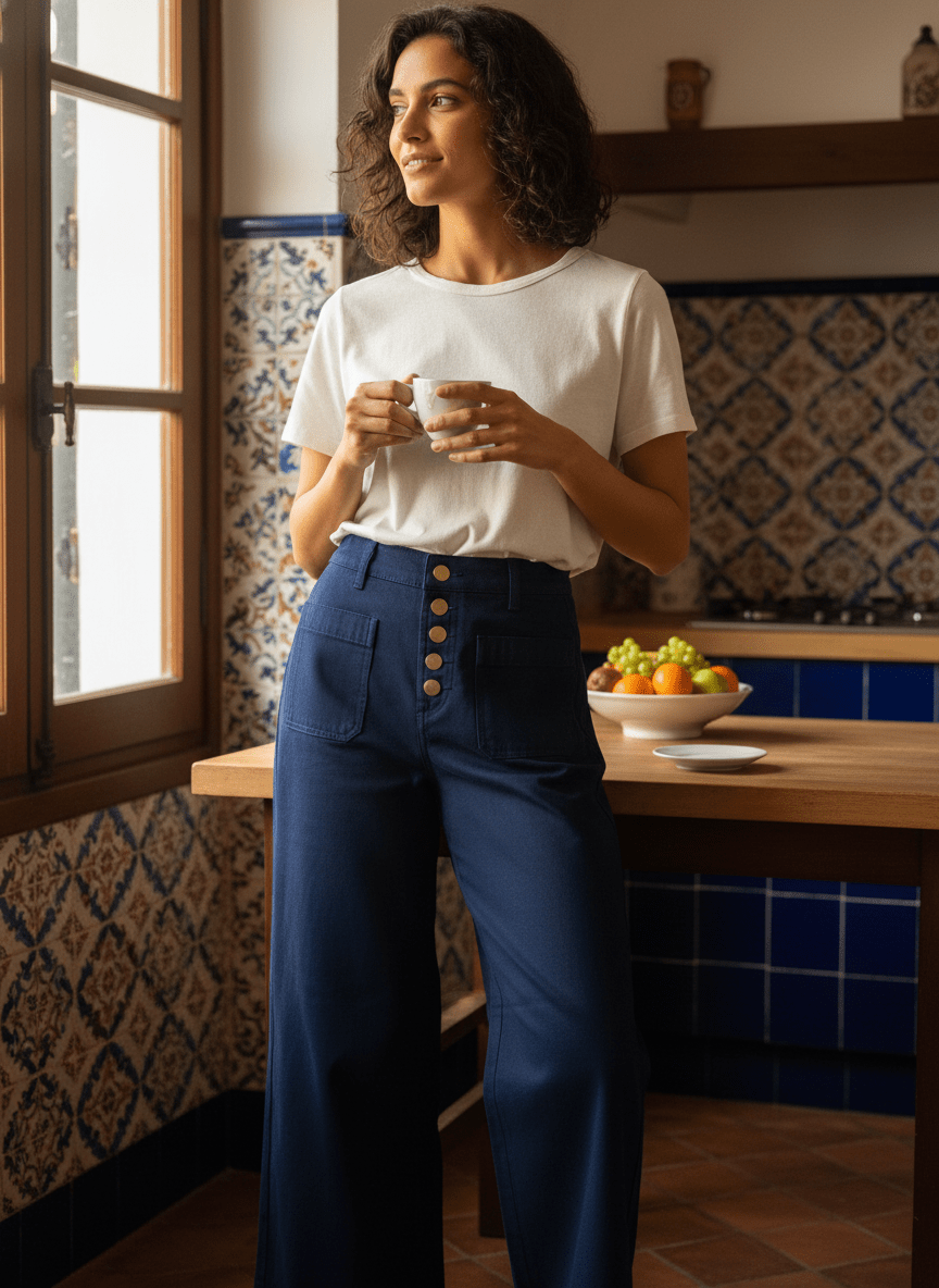 JEAN ATLANTA MARINE - LA PETITE ETOILE Pantalon