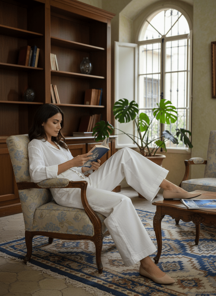 JEAN ATLANTA BLANC - LA PETITE ETOILE Pantalon