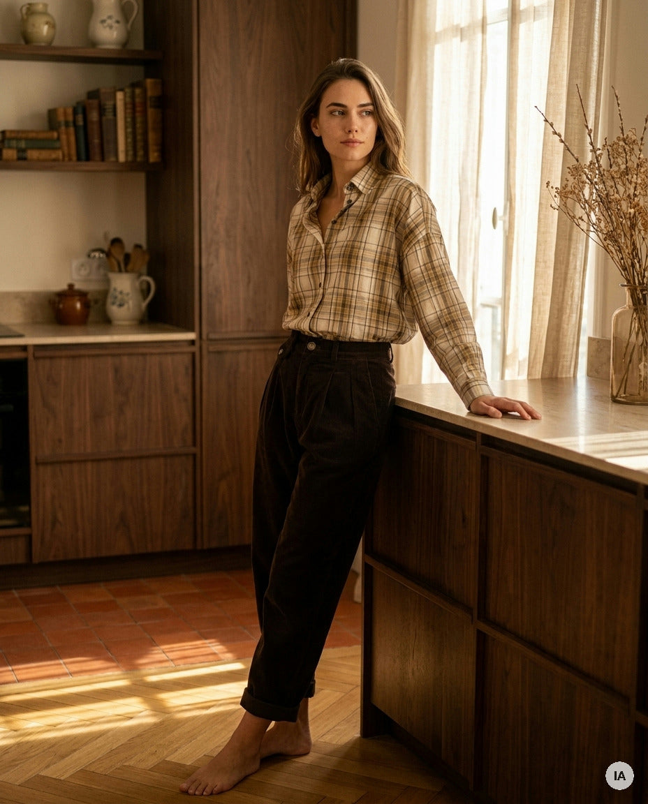 PANTALON NORA CHOCOLAT - ORFEO PANTALON — Image générée par IA