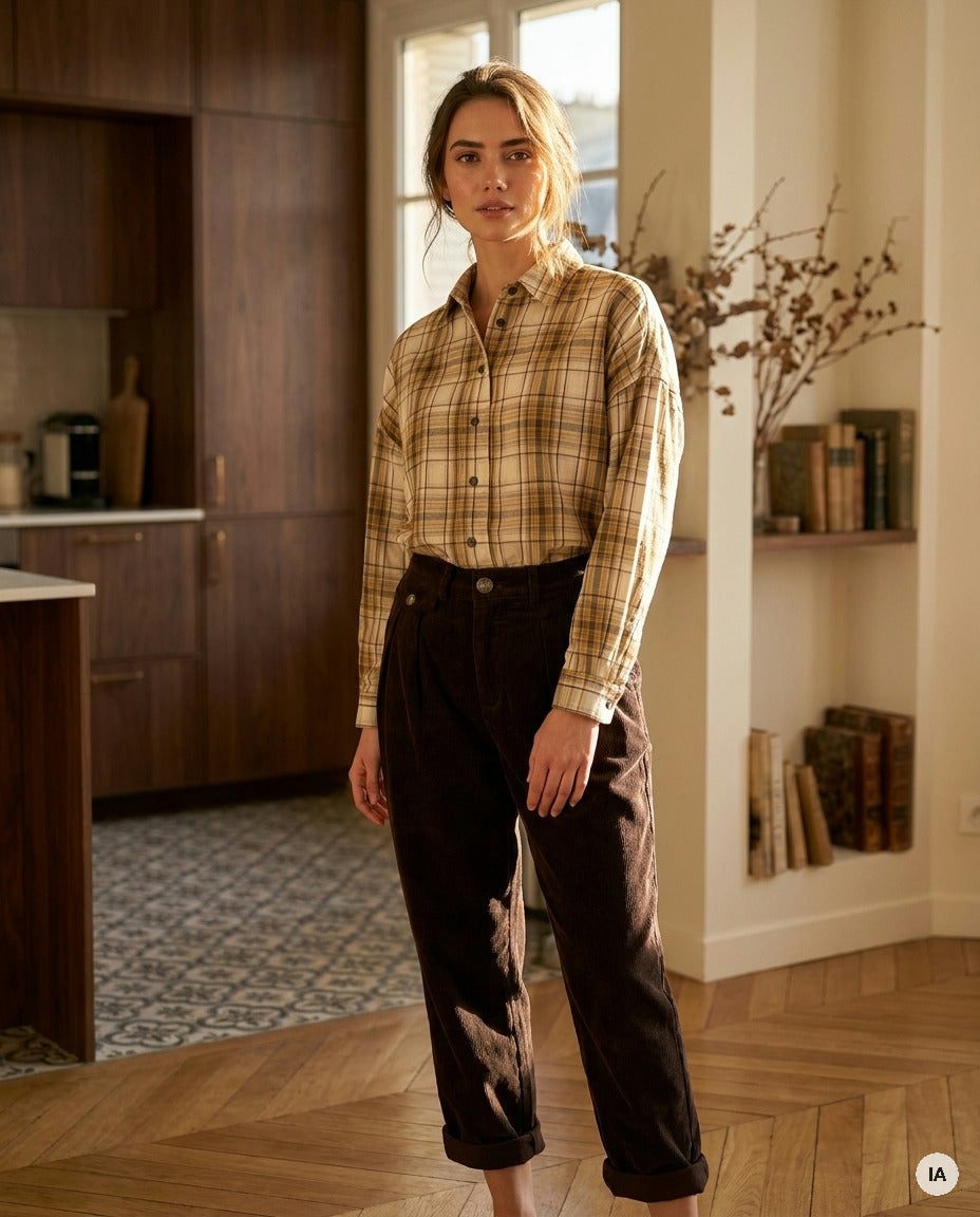 PANTALON NORA CHOCOLAT - ORFEO PANTALON — Image générée par IA