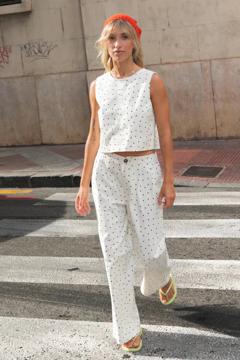 PANTALON PAVAR DAISY BLANC - LAUREPLUSMAX Pantalon