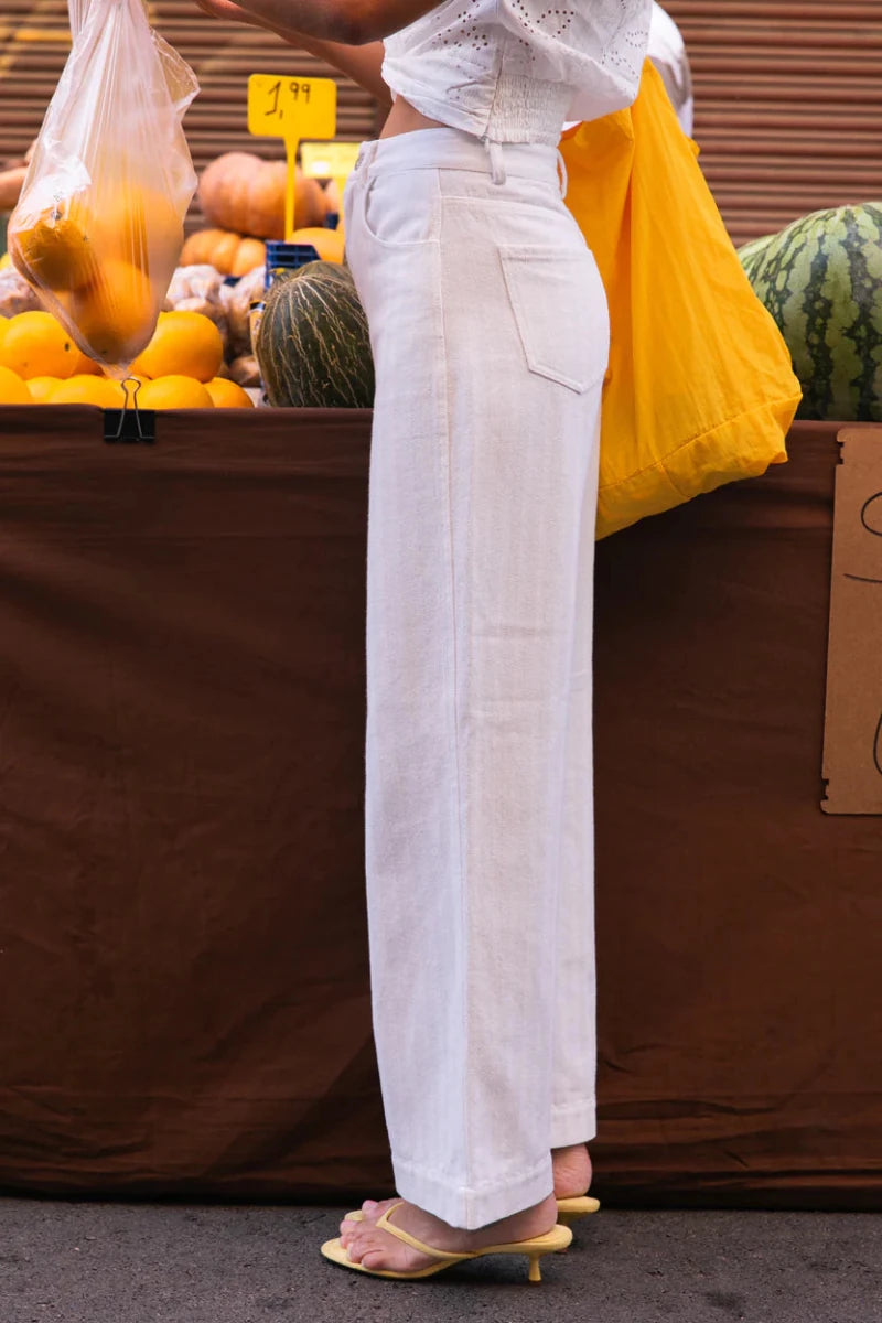 PANTALON PEDRO DOBBY ECRU - LAUREPLUSMAX Pantalon