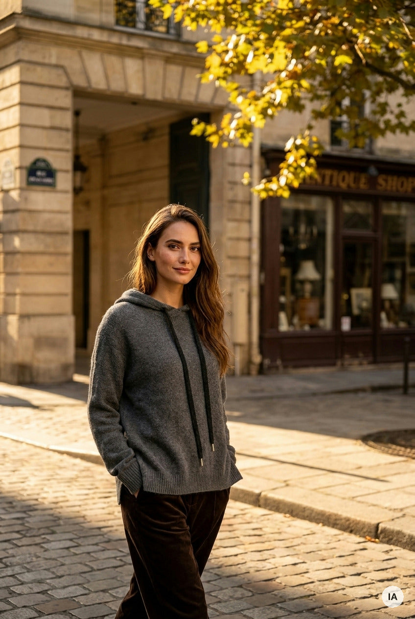 PULL BARTOLA GRIS CHINE - ORFEO Pull — Image générée par IA