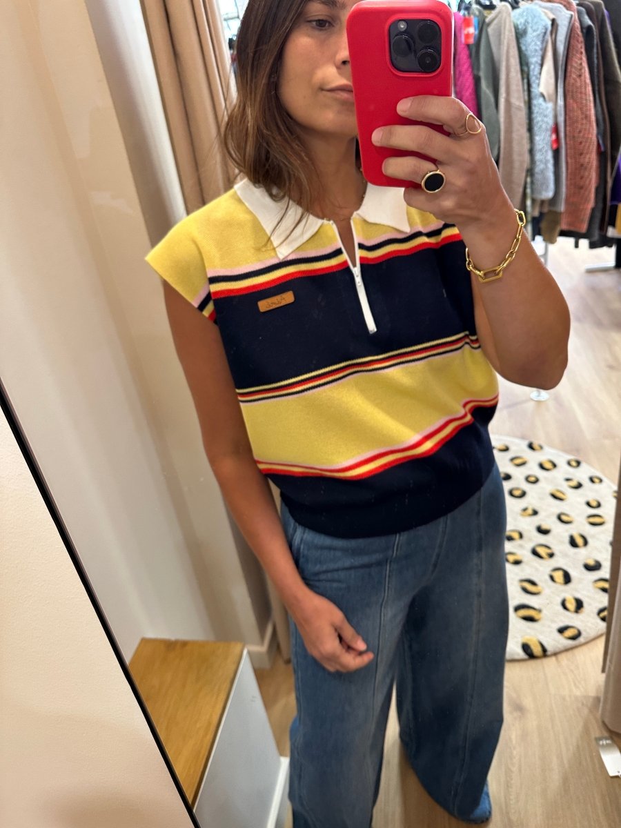 PULL ZOE RAYURES JAUNE - ADORE PULL