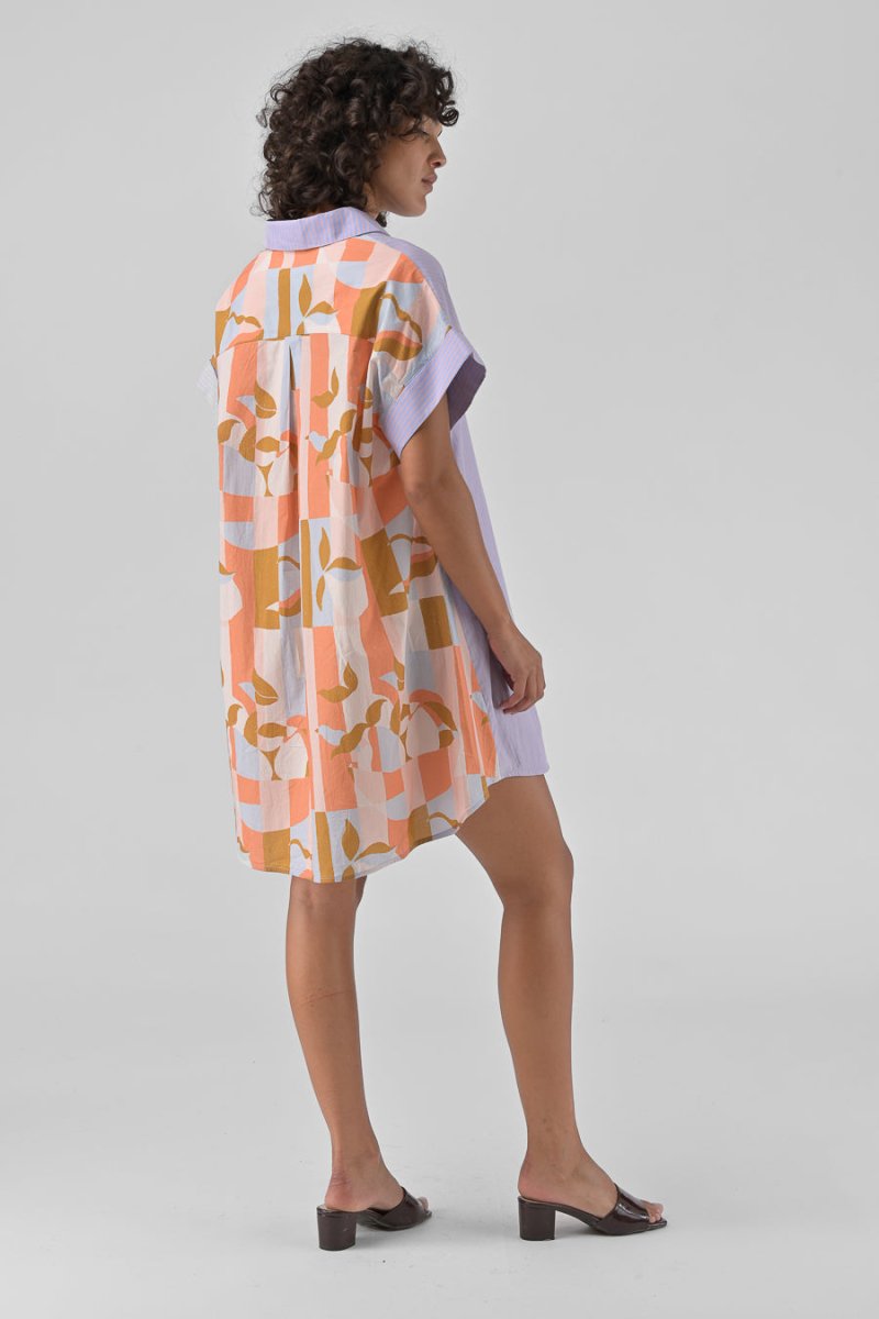 ROBE ANYA RAYURE BLEUE - ORFEO Robe