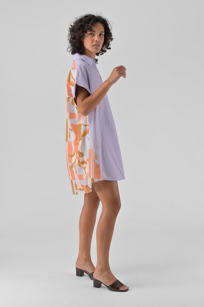 ROBE ANYA RAYURE BLEUE - ORFEO Robe