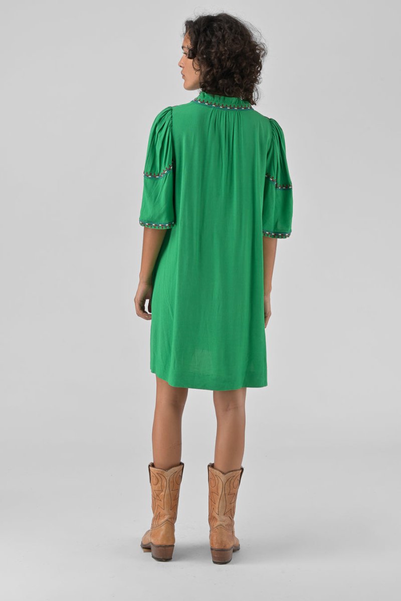 ROBE BRODEE RITA Vert - ORFEO Robe