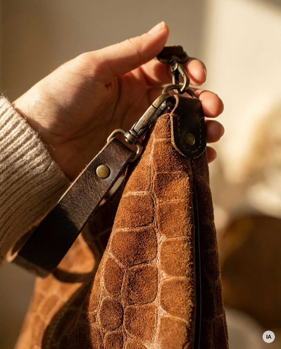 SAC EMMA CROCO - CINNAMON Sac à main — Image générée par IA