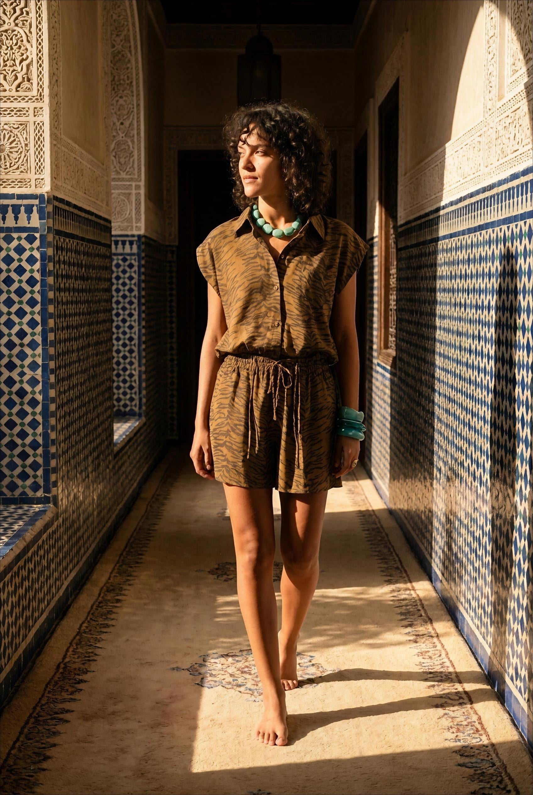 SHORT LAURA LEOPARD - ORFEO SHORT