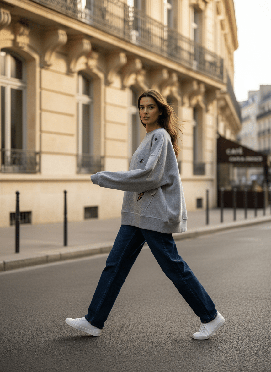 SWEAT SORRAYA GRIS CHINE - ADORE T - SHIRT