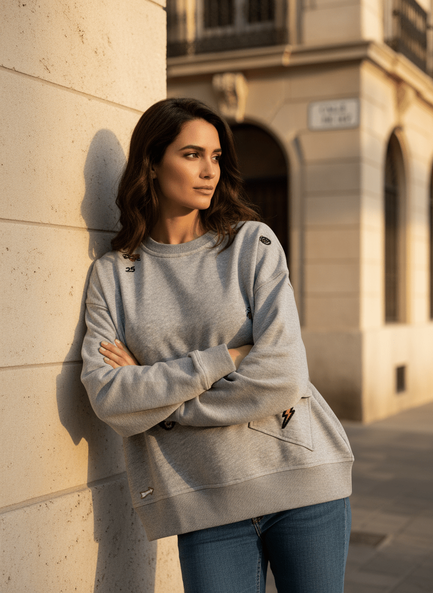 SWEAT SORRAYA GRIS CHINE - ADORE T - SHIRT