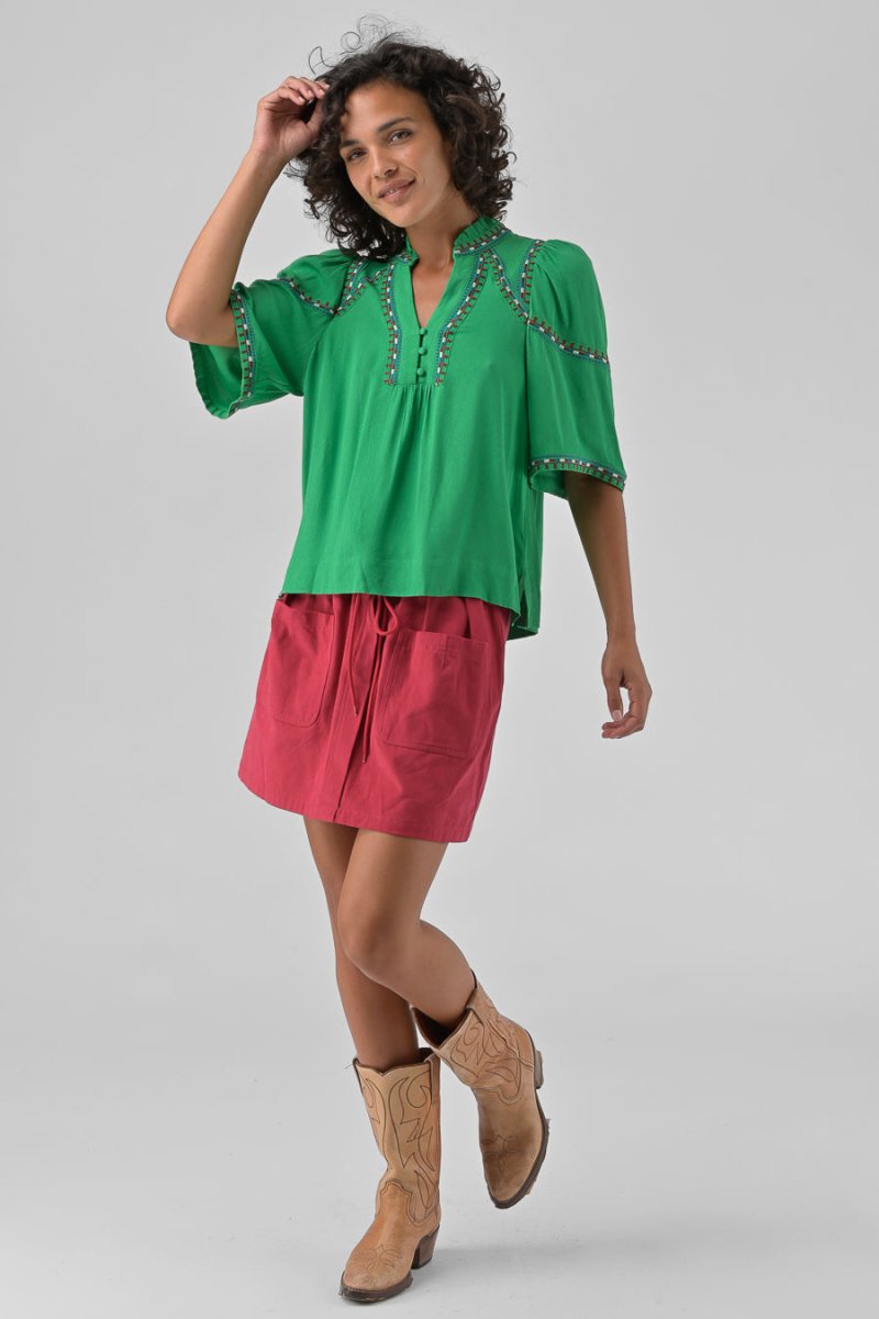 TOP BRODE CORA VERT - ORFEO TOP