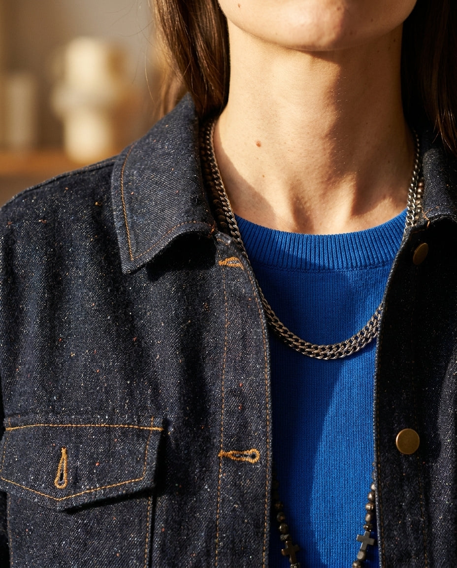 TOP LYLOU DENIM FONCE - MINUIT DOUZE TOP