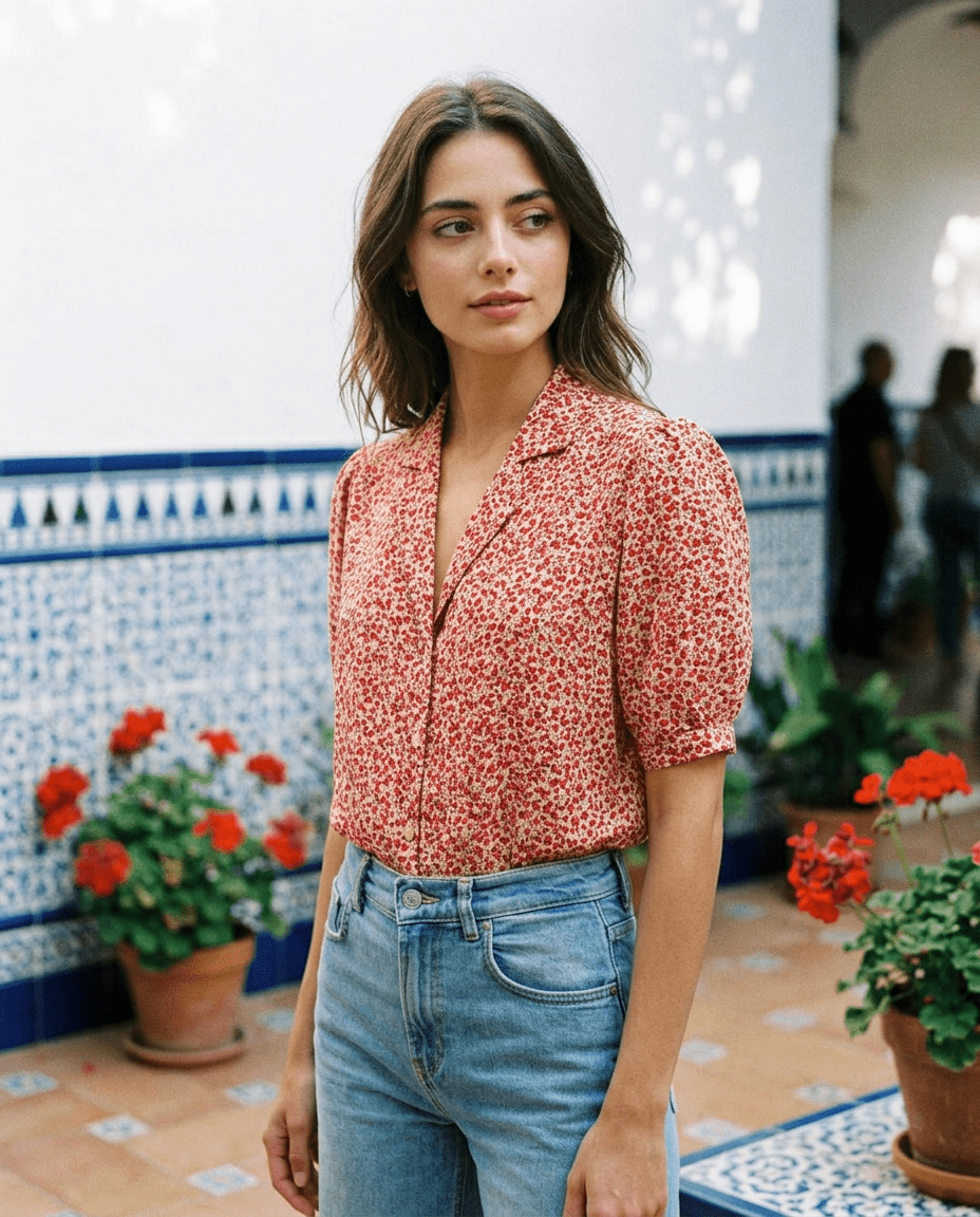 Top Natalia ROSE LIBERTY - RUE DES ABBESSES Top
