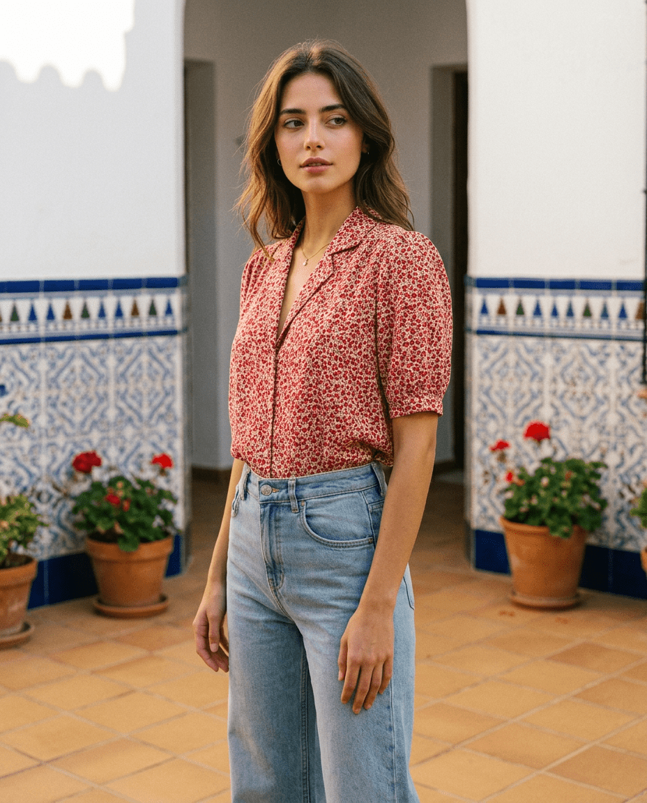 Top Natalia ROSE LIBERTY - RUE DES ABBESSES Top