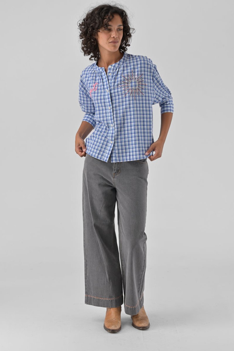 TOP SIMONE VICHY BLEU - ORFEO TOP