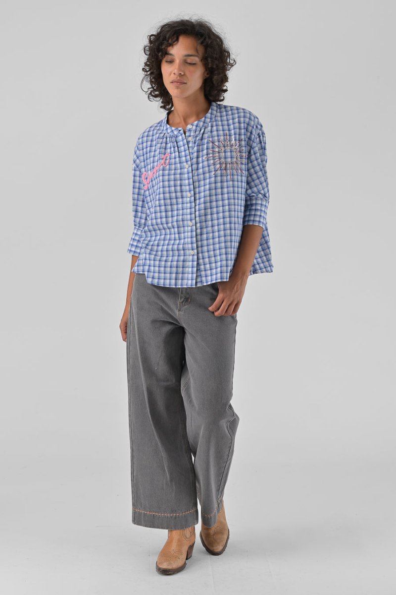 TOP SIMONE VICHY BLEU - ORFEO TOP