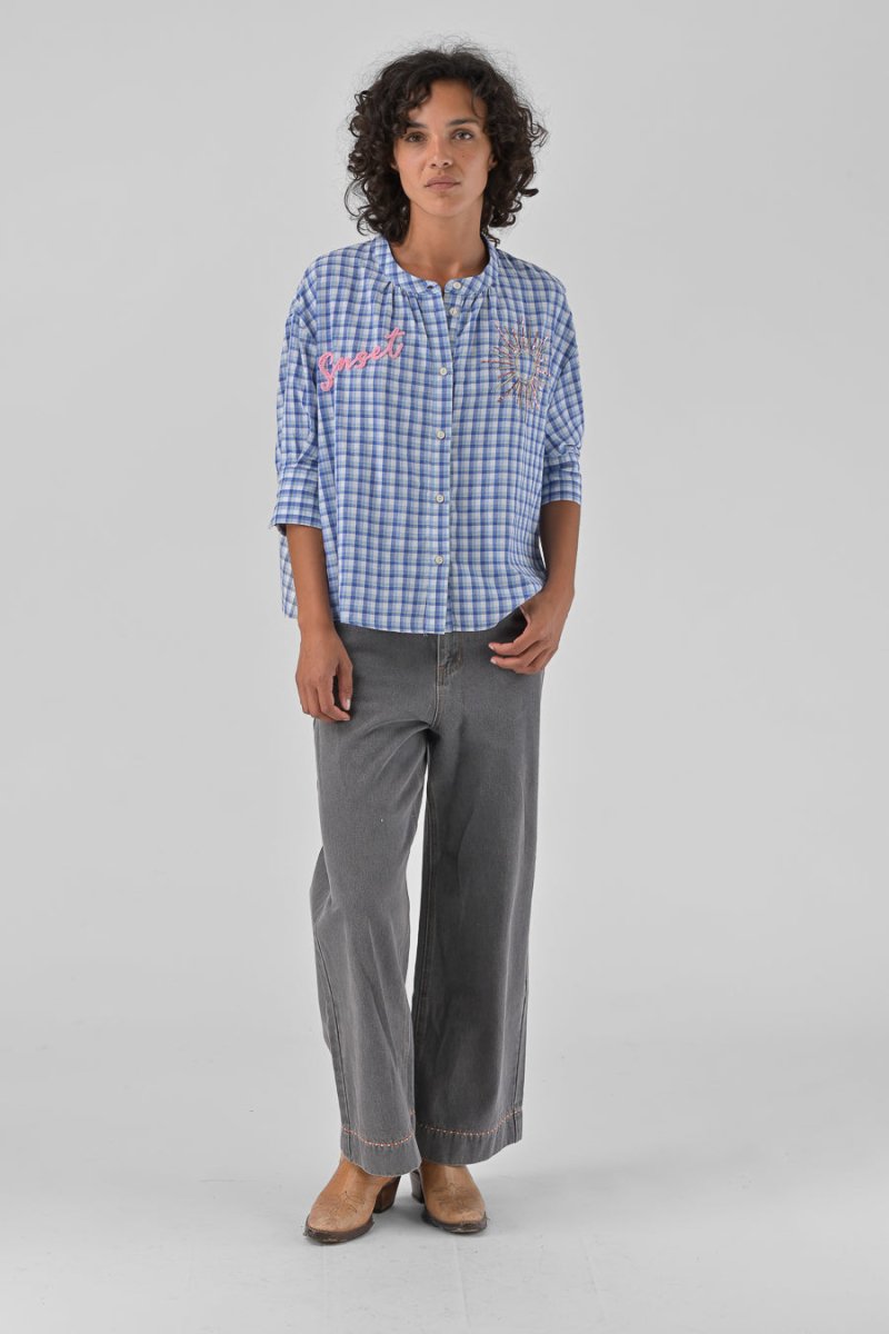 TOP SIMONE VICHY BLEU - ORFEO TOP