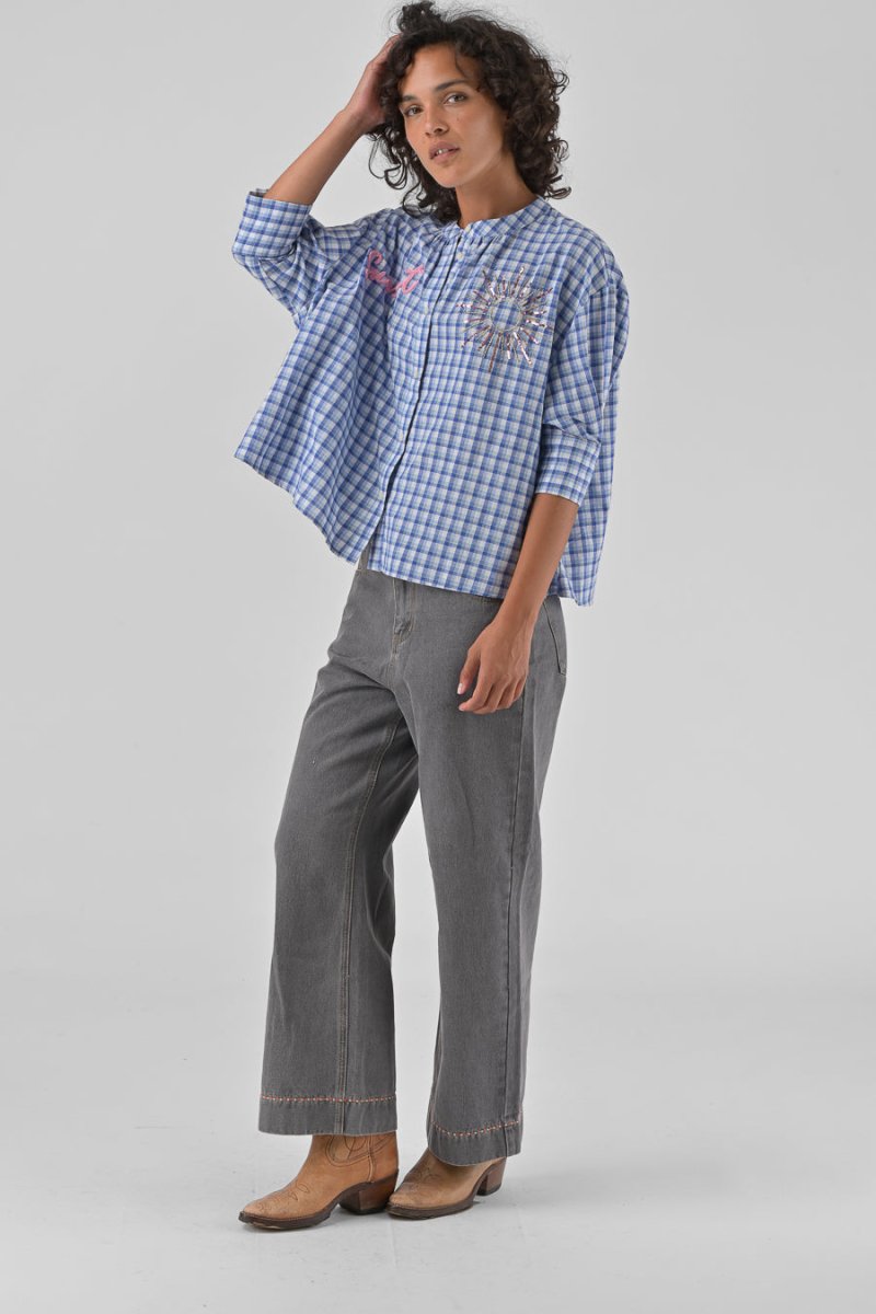 TOP SIMONE VICHY BLEU - ORFEO TOP