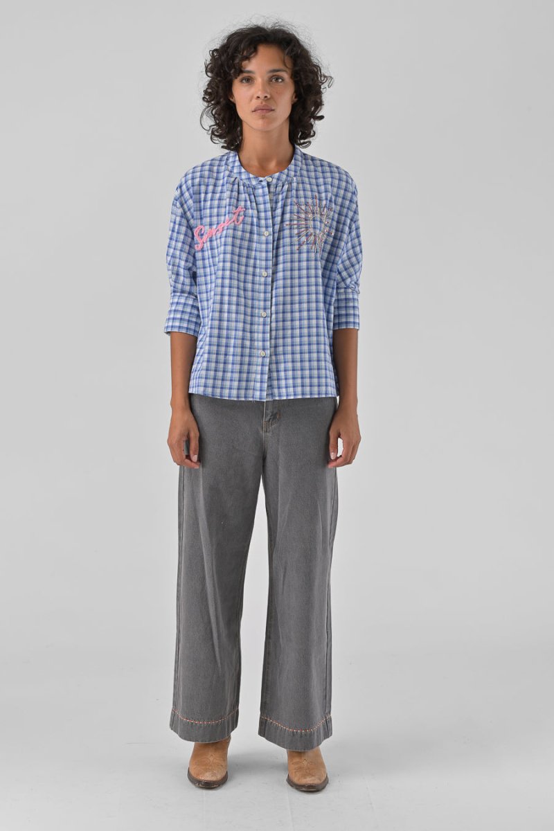 TOP SIMONE VICHY BLEU - ORFEO TOP