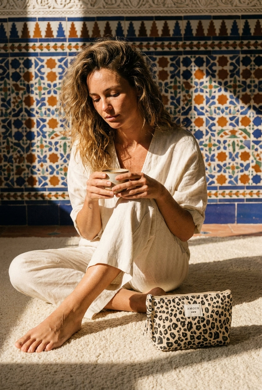 TROUSSE - AMOUR, 3 COEURS LEOPARD - BOHM Pochette